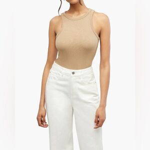 NWT We Wore What Ribbed Jersey Tank - Oat -Medium